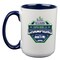 15oz White Mug with Navy I/C, Sublimation, Super Bowl 60, 2026, Seattle Seahawks